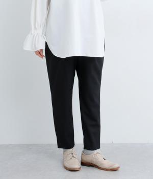 テンセルレーヨンウールストレッチパンツ(ブラック-38)