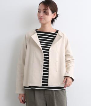 ハードコンパクト裏毛ダブルボタンジャケット
