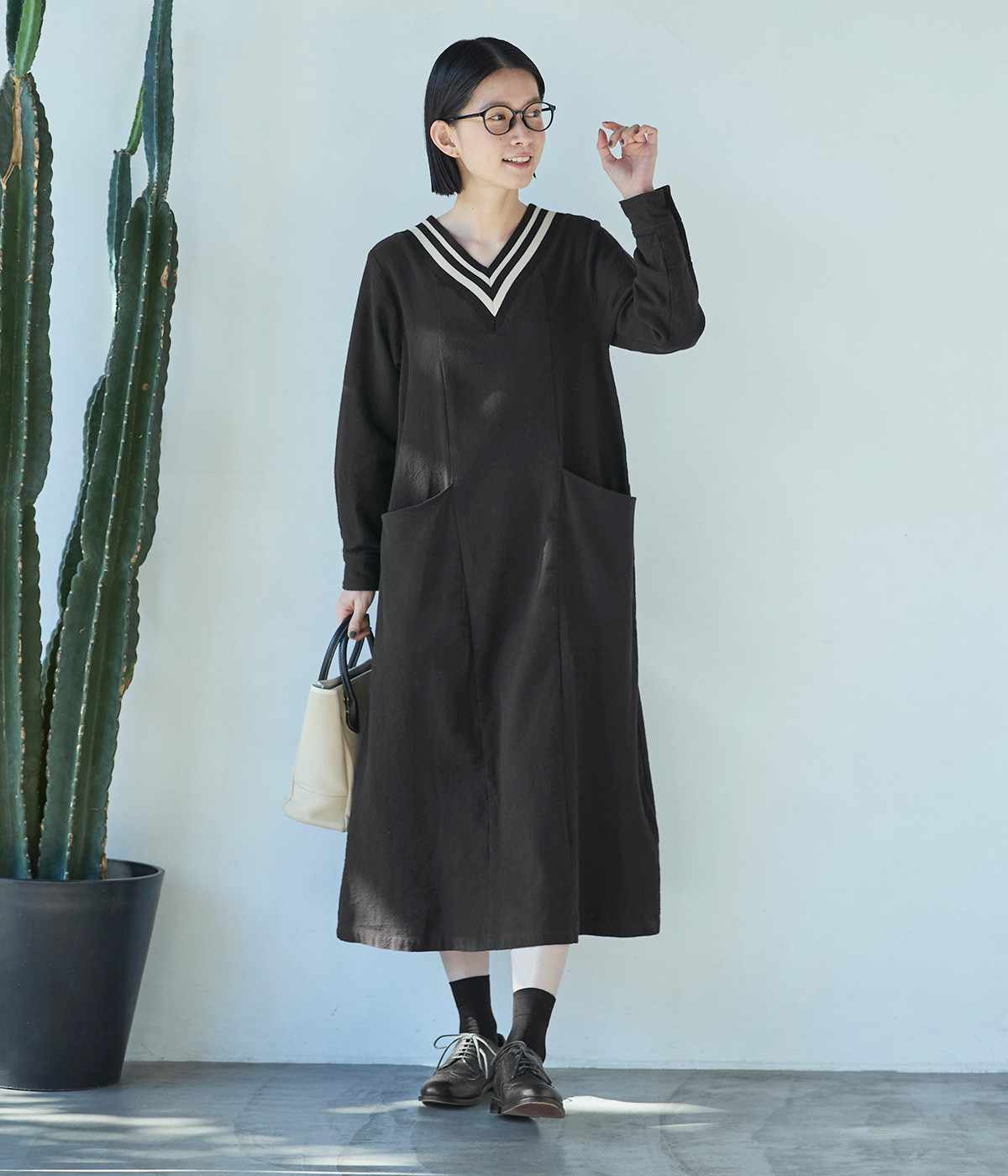 【LONSLAN】フレアミニワンピース sanwl25s007 SANSeLF ワンピース 「LONSLAN」フレアミニワンピース
