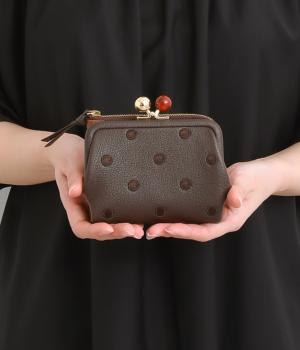 一部別注｜二つ折りがま口財布(ブラウンドット-F)