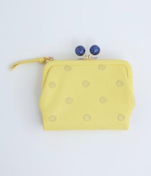 一部コラボ｜二つ折りがま口財布(ライトイエロードット-F)