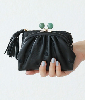 一部別注｜天然石まる玉がま口　二つ折り財布