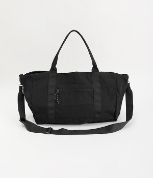 パッカブルナイロンボストンバッグ(ブラック-ONESIZE)