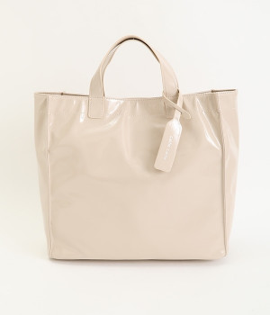 ソフトエナメル　ショッパーバッグ(アイボリー-ONESIZE)