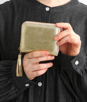 カラーコンビ　スキミング防止カードウォレット(ゴールド-ONESIZE)