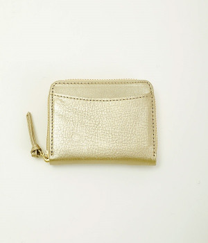 イタリアンレザー スキミング防止カード財布(ゴールド-ONESIZE)