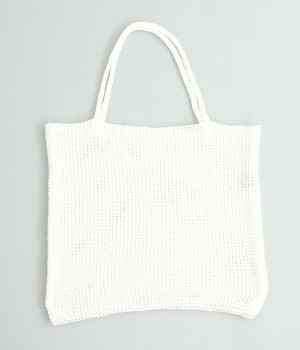 ラメ糸編み トート(ホワイト-ONESIZE)