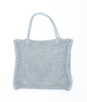 ラメ糸編み トート(ブルー-F)