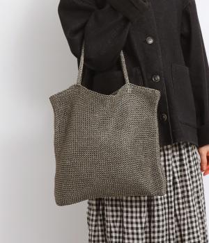 ラメ糸編み トート(ダークシルバー-F)