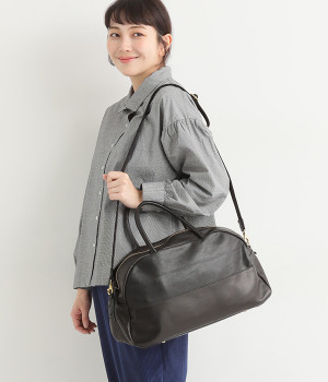 ガーメントレザー サスティナブル2WAYハーフムーンボストン