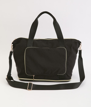 ポータブル シワナイロン ボストン(ブラック-ONESIZE)