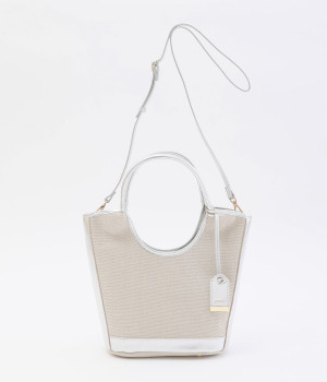 キャンバス×牛革　トリミング2wayトート　S