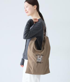 アニマルドローイング刺繍ナイロントート