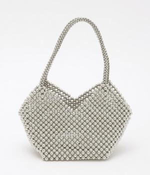 メタルビーズハートバッグ(シルバー-F)