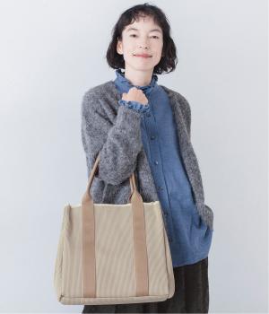 ジャカードニットスクエアビックトート(ベージュ-F)