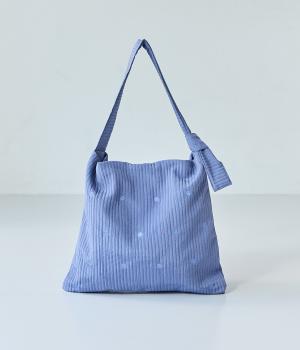 ラインドットワンショルダートート(ブルー-F)