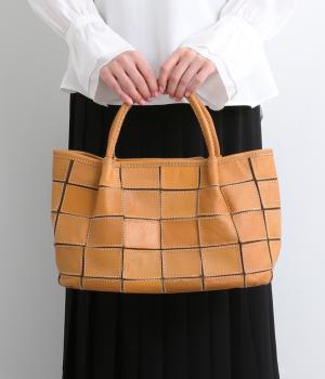 牛革パッチワーク・フラップトートL