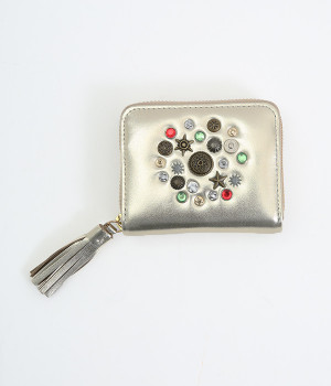 マルチスタッズ ジャバラカードウォレット(ゴールド-ONESIZE)