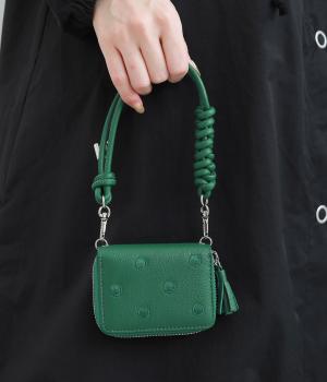 ドット刺繍ジャバラチャームウォレットショルダー