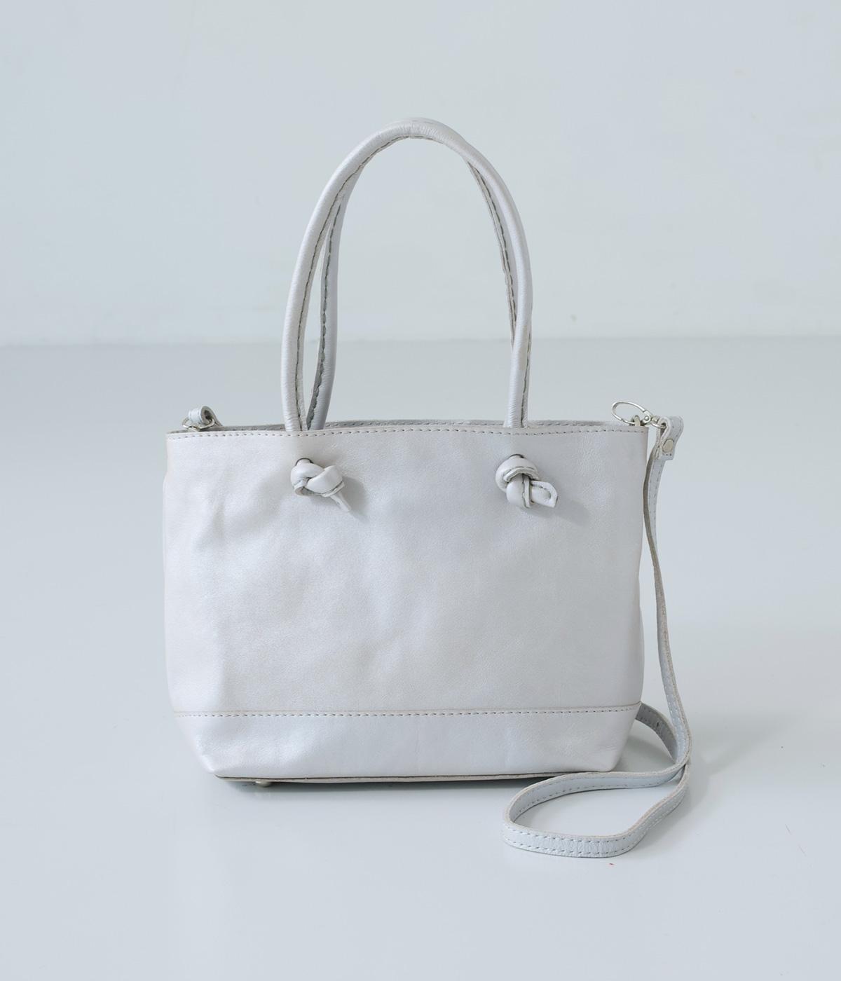 ソフトレザー3層2wayトート(シルバー-F)