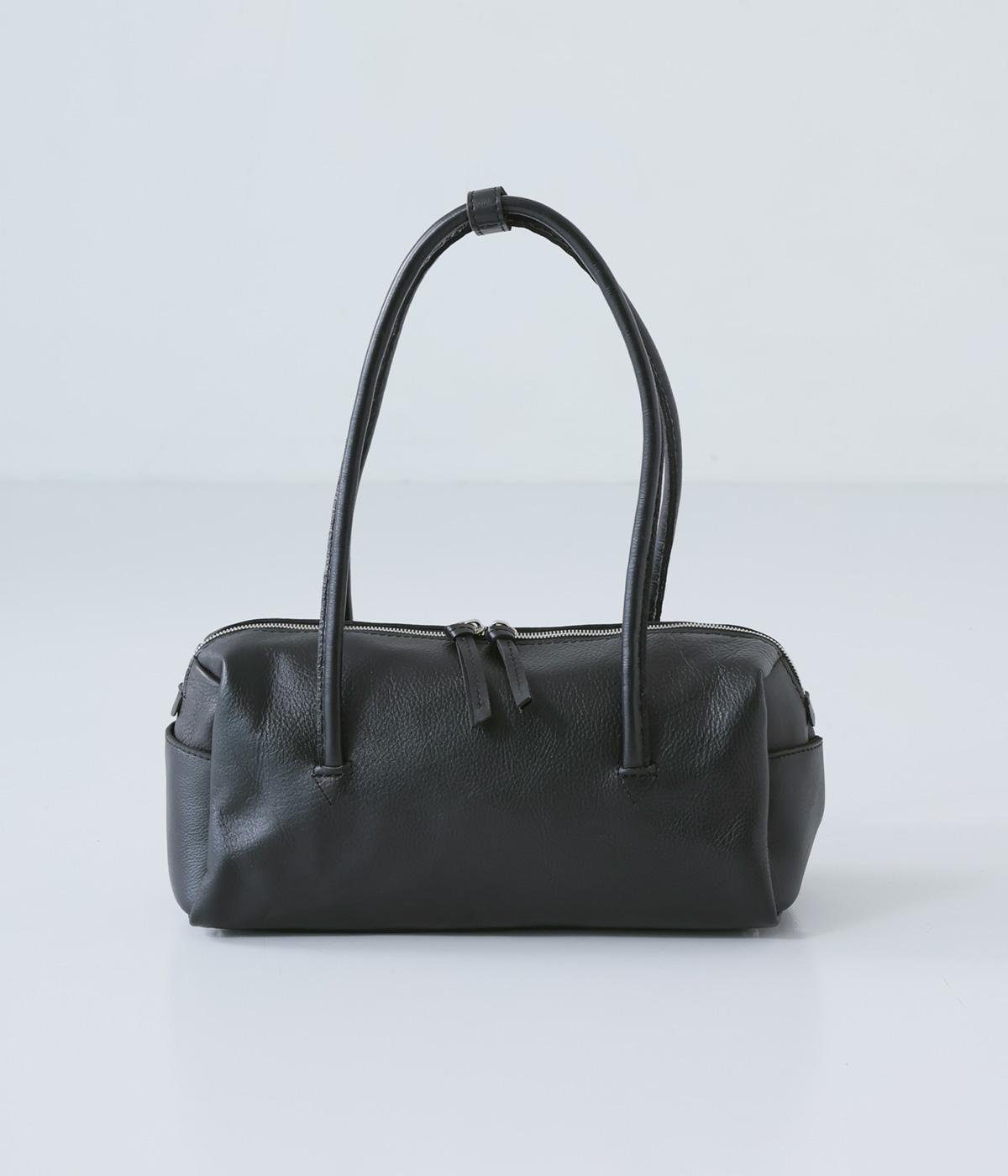 ソフトレザーワイドボストントート(ブラック-F)