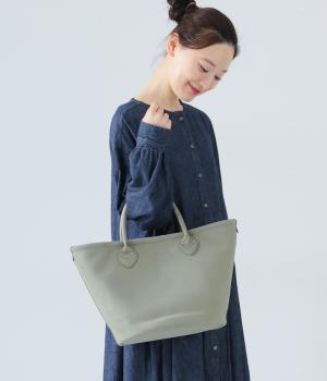 スエード口元パイピングトート