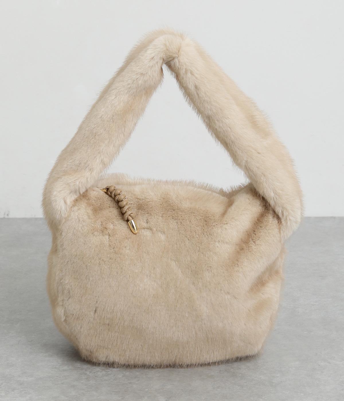 エコファーワンハンドルシンプルトート(アイボリー-F)