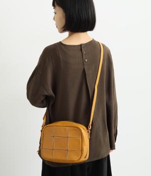 牛革パッチワークスクエアショルダー