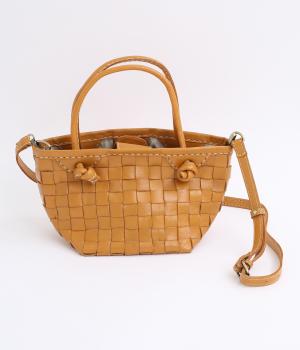 牛革レザーメッシュ3wayトートS(キャメル-F)