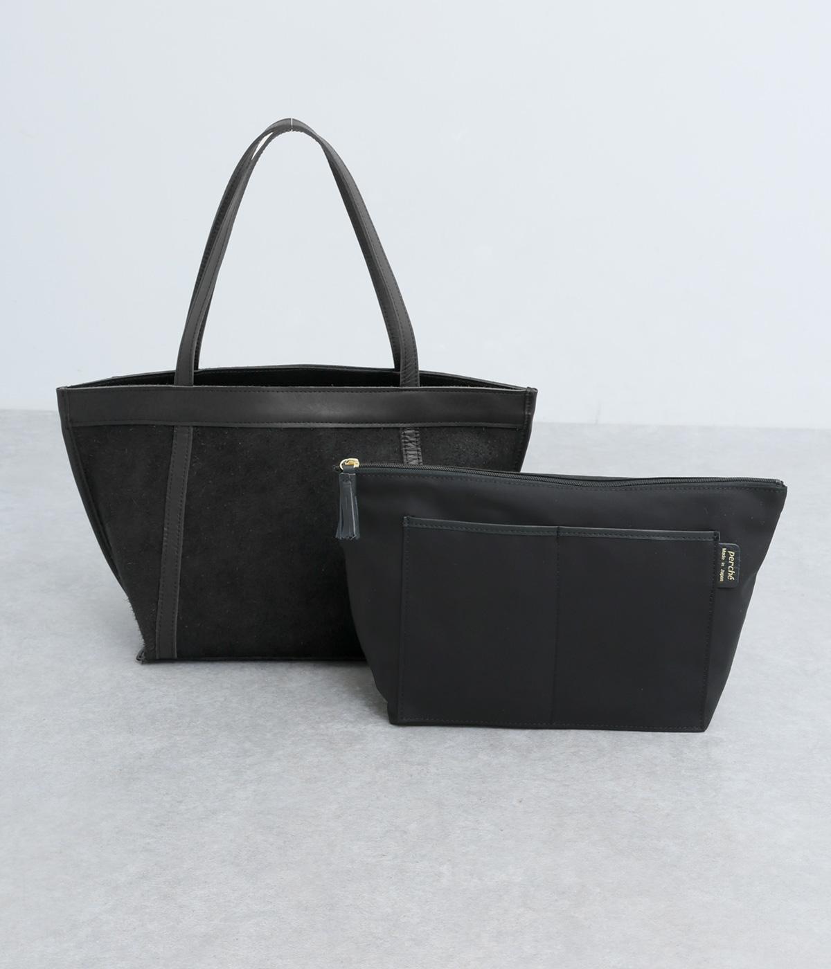 撥水リバーシブルトート(ブラック-F)