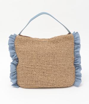 サイドフリルワンンハンドルトート(ブルー-F)