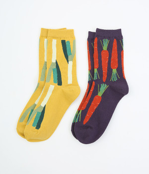 ベジタブル　クルーソックス　2足組