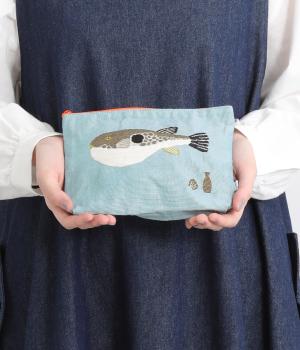 酒の肴　ゴブラン織り ポーチ(スモークブルー-ONESIZE)