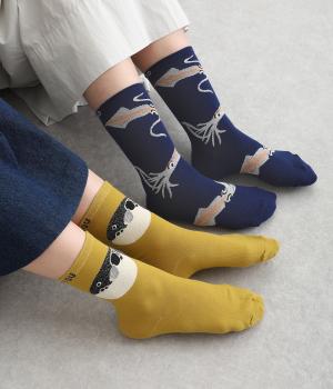 トラフグ＆ケンイカ　クルーソックス　2足組