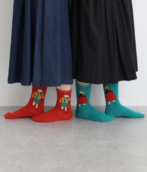 「50年後の君へ」 撚り杢クルーソックス　2足組