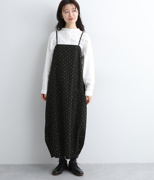 オリジナル抜染ドットプリントジャンパースカート