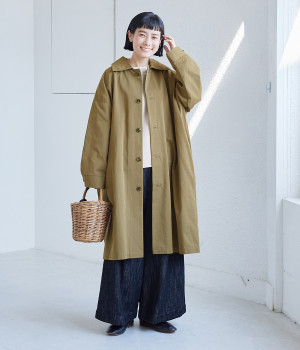 ビッグカラーコート(ダークベージュ-ONESIZE)