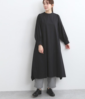 Curensology 2025SS コットンナイロンタックワンピース ネイビー