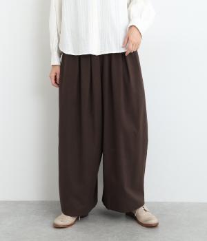 起毛コットンリネンワイドパンツ
