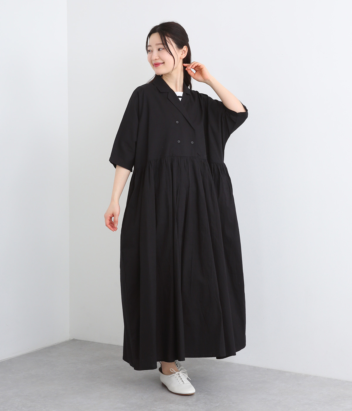 コットンスラブテーラーワンピース（m.n）の商品詳細