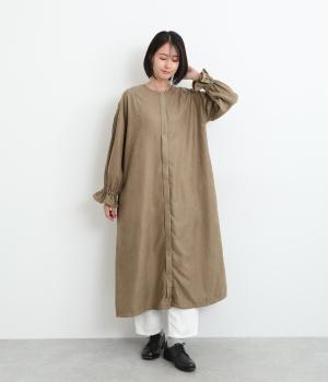 コーデュロイ袖口フリルワンピース