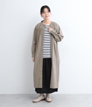 ビッグポケットギャザーBOXワンピース(ダークベージュ-ONESIZE)