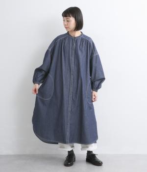 デニムロングシャツワンピース