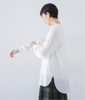 リブ長袖切替プルオーバー(ホワイト-F)