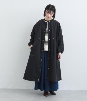 コットンナイロンライトガスコート(ブラック-F)