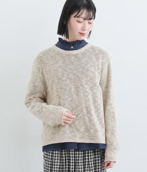 ドライテープヤーンリラックスニットプルオーバー(エクリュ-F)