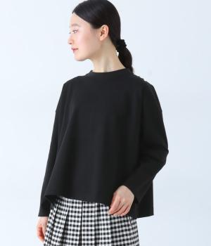 【A.U.G. relaxing】MVS天竺ワイドフレアTee(ブラック-F)