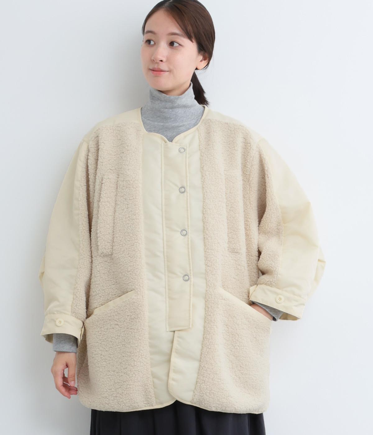 異素材ミックスボアブルゾン(オフ×オフ-F)