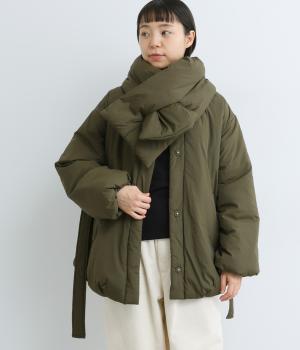 ナイロンマフラー付きハーフコート