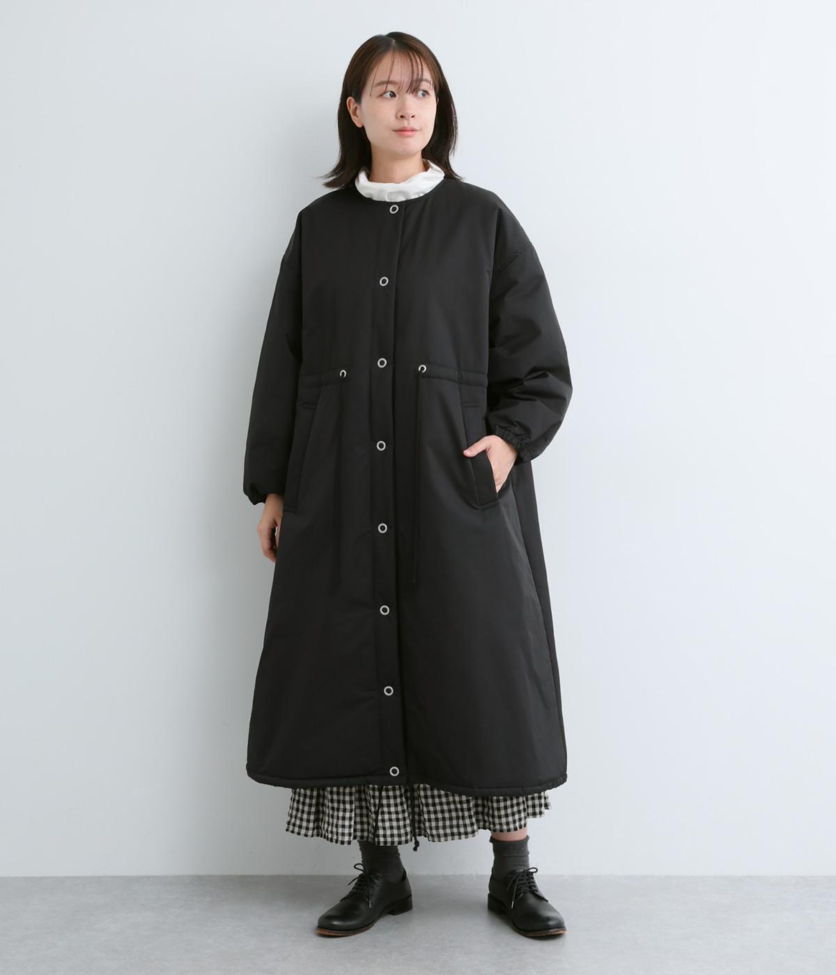 コットンナイロンロングガスコート(ブラック-F)